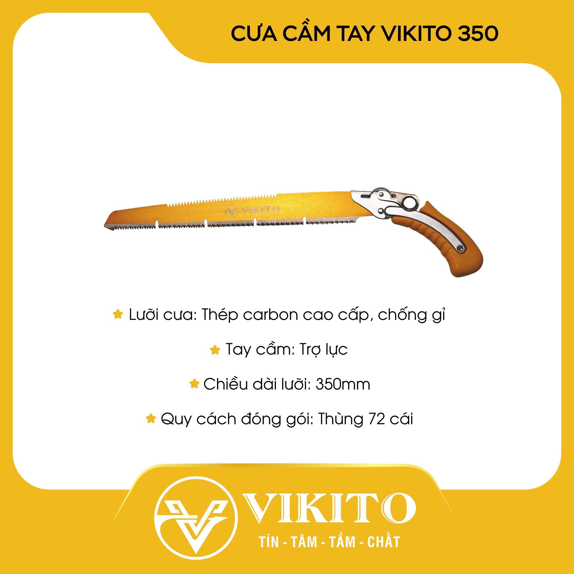 Cưa cầm tay VIKITO 350 lưỡi vàng cán nhựa